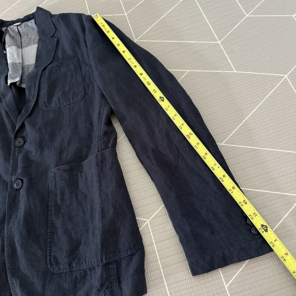 NEW Burberry Brit Linen Blend Casual Blazer Size 46 Navy‎ 2 Button Closure $895